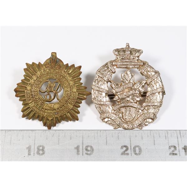 #235 WWII LOT OF 2 CAP BADGE ROYAL