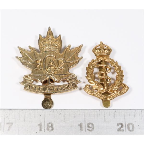 #237 LOT OF 2 CAP BADGE ROYAL CANADIAN