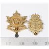 Image 1 : #238 LOT OF 2 CAP BADGES CANADIAN MILITARY