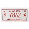 Image 1 : #602 ALABAMA 1992 NATIONAL GUARD 7862  LICENSE