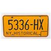 Image 1 : #603 NEW YORK HISTORICAL 5336-HX LICENSE PLATE