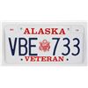 Image 1 : #625 ALASKA VETERAN VBE 733  LICENSE PLATE