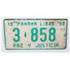 Image 1 : #630 PANAMA 1990 3-858 LICENSE PLATE