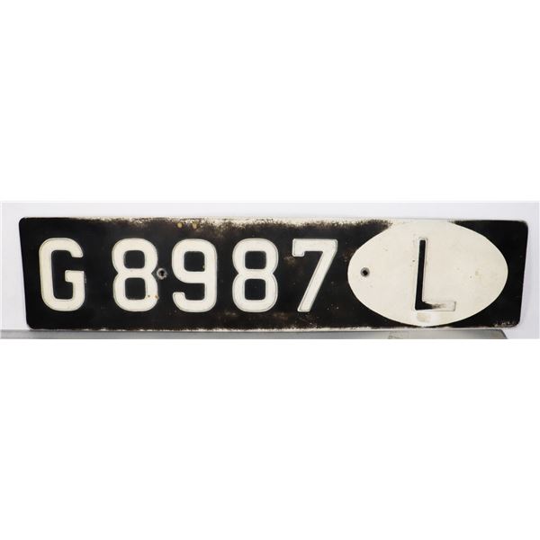 #644 LARGE SIZE G 8987 L LICENSE PLATE