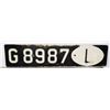 Image 1 : #644 LARGE SIZE G 8987 L LICENSE PLATE