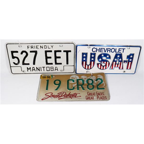 LOT OF 3 LICENSE PLATE