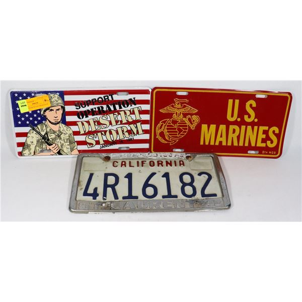 LOT OF 3 LICENSE PLATE