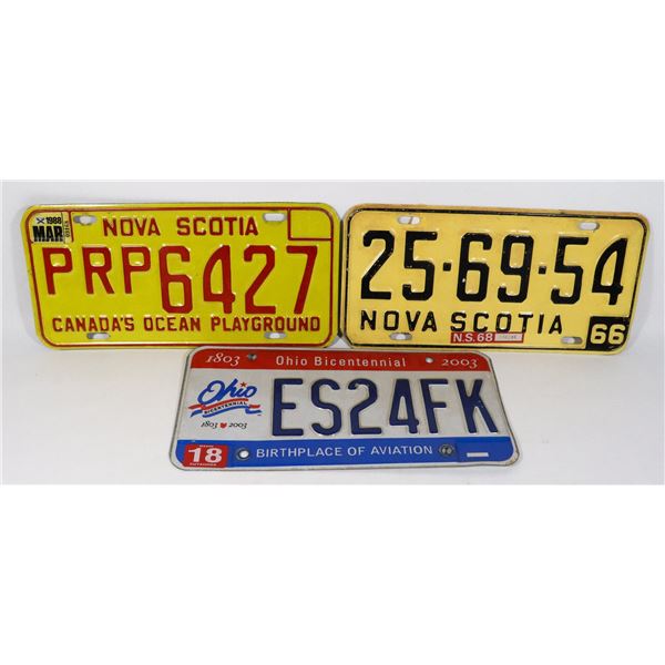 LOT OF 3 LICENSE PLATE