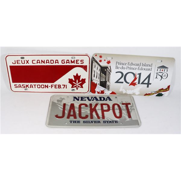 LOT OF 3 LICENSE PLATE