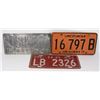 Image 1 : LOT OF 3 LICENSE PLATE