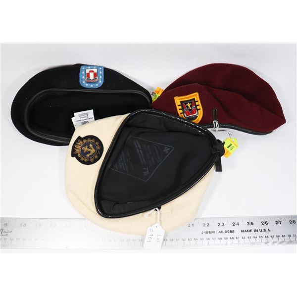 LOT OF 3 MILLITARY BERET
