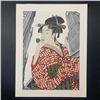 Image 1 : Michael Knigin's "Woman Playing a Poppin After Utamaro" Limited Edition Print