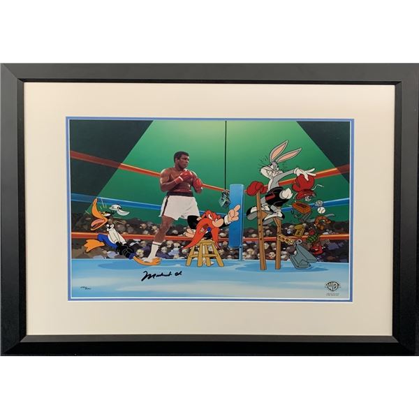 Warner Bros "Empty That Glove" Limited Edition Cel Signed by Muhammad Ali