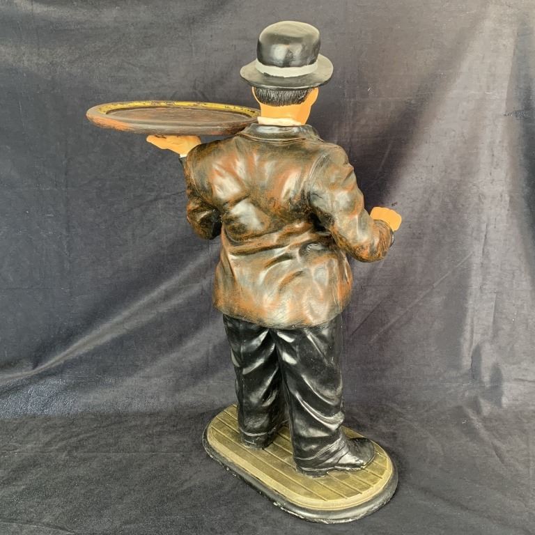 Laurel and Hardy Butler Serving Platter Vintage Statue