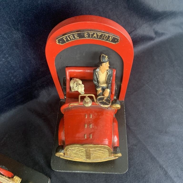 Laurel and Hardy Firetruck Bookends