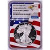 Image 1 : 2019-W $1 Proof American Silver Eagle Coin NGC PF70 Ultra Cameo Congratulations Flag
