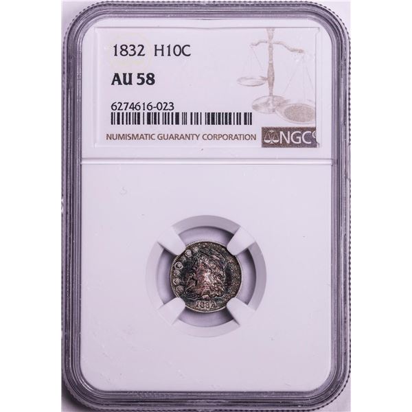 1832 Capped Bust Half Dime Coin NGC AU58