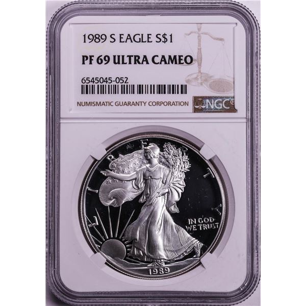1989-S $1 Proof American Silver Eagle Coin NGC PF69 Ultra Cameo