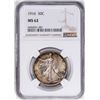 Image 1 : 1916 Walking Liberty Half Dollar Coin NGC MS62