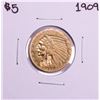 Image 1 : 1909 $5 Indian Head Half Eagle Gold Coin