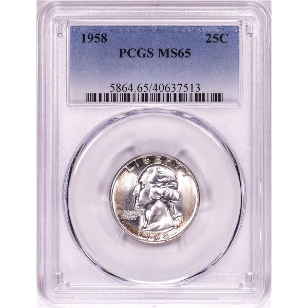1958 Washington Quarter Coin PCGS MS65