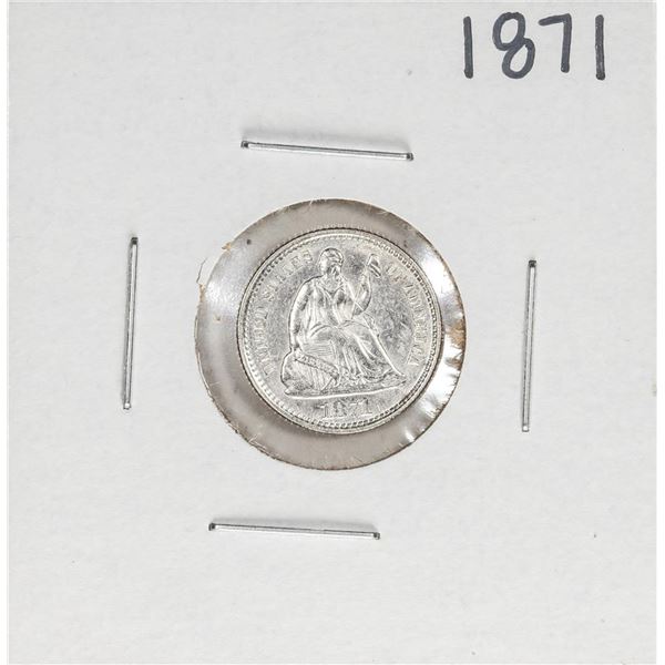 1871 Seated Liberty Half Dime Coin