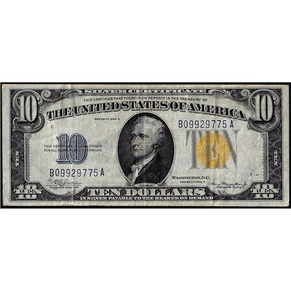1934A $10 North Africa WWII Emergency Issue Silver Certificate Note