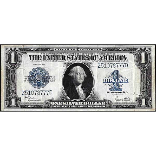 1923 $1 Silver Certificate Note w/ 1929 Annotation on Reverse