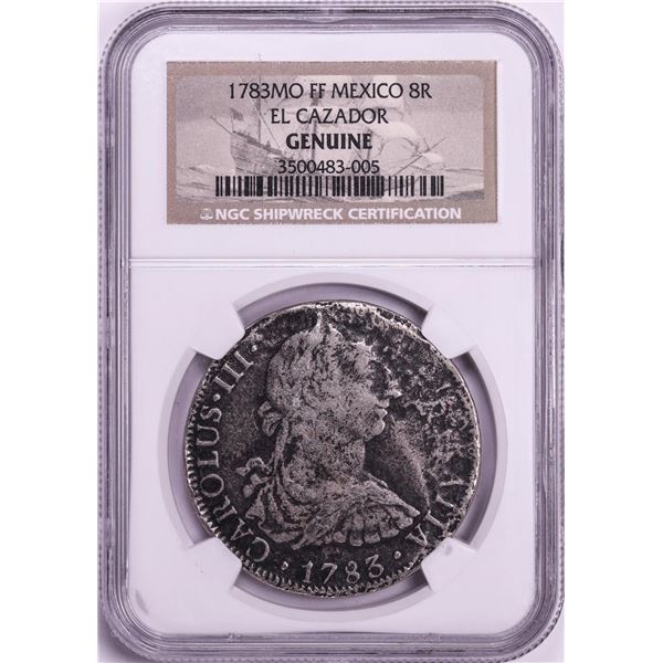 El Cazador Shipwreck 1783MO FF Mexico 8 Reales Silver Coin NGC Genuine