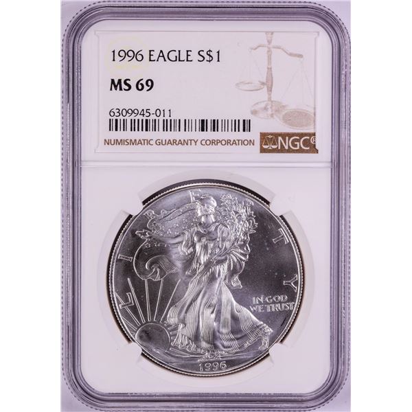 1996 $1 American Silver Eagle Coin NGC MS69