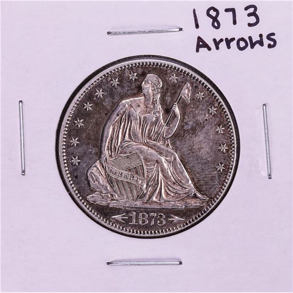 1873 Arrows Seated Liberty Half Dollar Coin