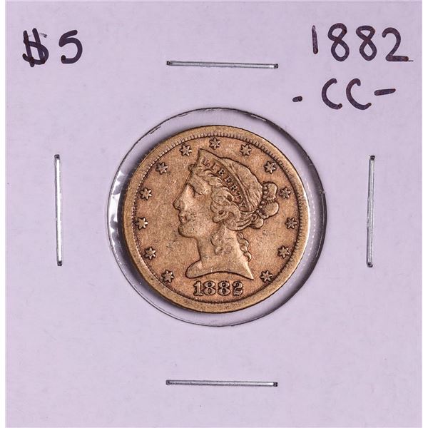 1882-CC $5 Liberty Head Half Eagle Gold Coin