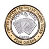 Image 1 : .999 Silver Four Queens Casino Hotel Las Vegas $10 Limited Edition Gaming Token