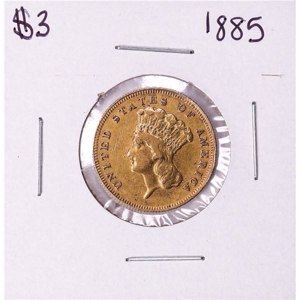 1885 $3 Indian Princess Head Gold Coin