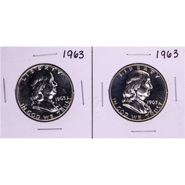 Lot of (2) 1963 Proof Franklin Half Dollar Coins