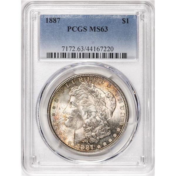 1887 $1 Morgan Silver Dollar Coin PCGS MS63