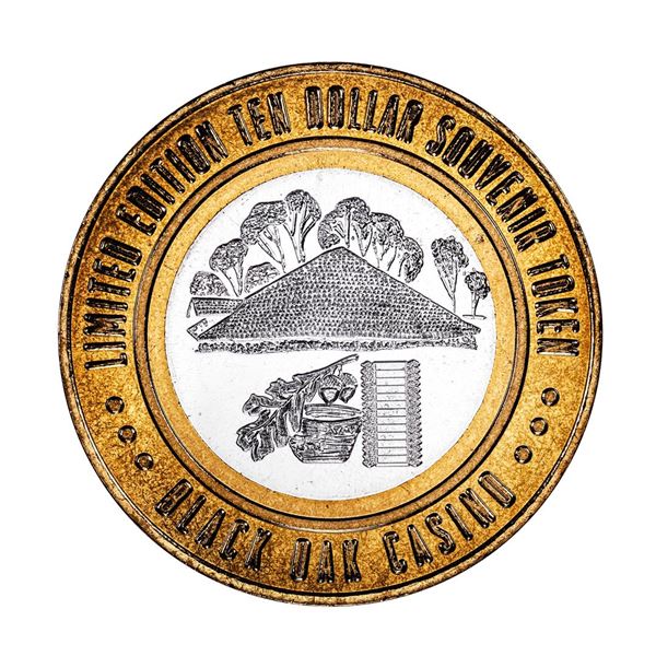 .999 Silver Black Oak Casino $10 Casino Limited Edition Gaming Token