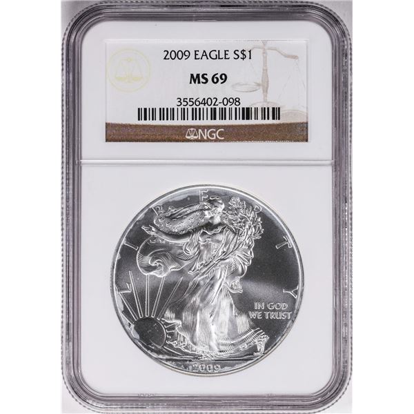 2009 $1 American Silver Eagle Coin NGC MS69