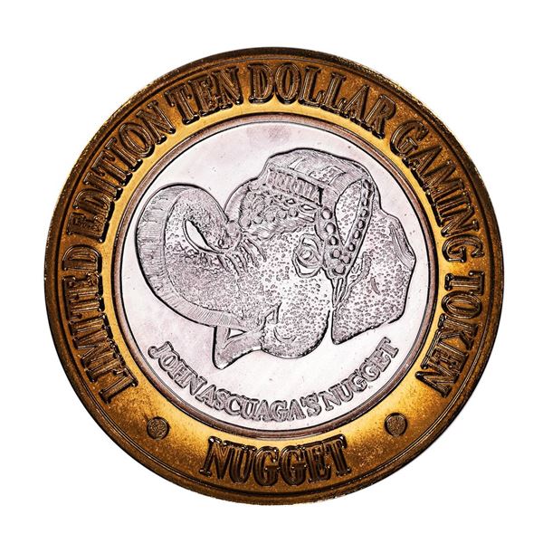 .999 Silver John Ascuagas Nugget Sparks, NV $10 Casino Gaming Token Limited Edition