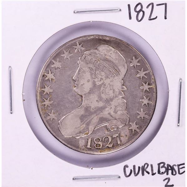 1827 Curl Base 2 Capped Bust Half Dollar Coin