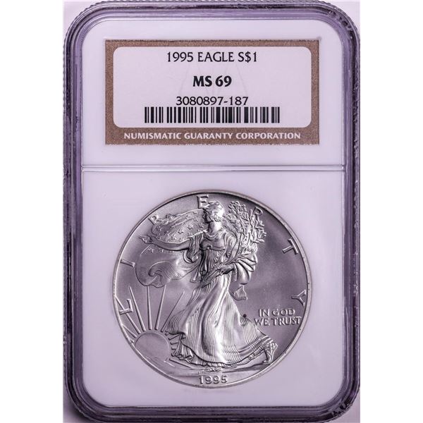 1995 $1 American Silver Eagle Coin PCGS MS69