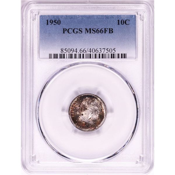 1950 Roosevelt Dime Coins PCGS MS66FB Nice Toning
