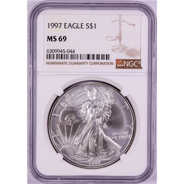 1997 $1 American Silver Eagle Coin NGC MS69