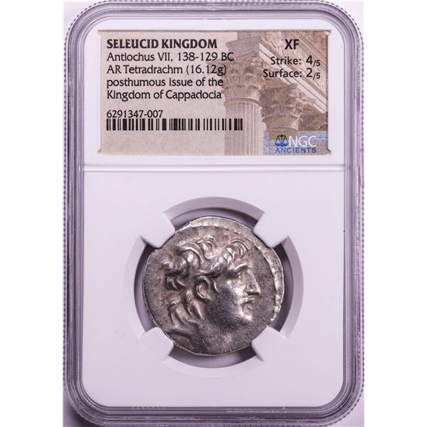 Ancient Seleucid Kingdom 138-129 BC Antiochus VII Tetradrachm Cappadocia Coin NGC XF