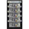Image 1 : (5) Consec. 2017A $100 Federal Reserve Bank Notes PCGS Gem Unc. 65PPQ Fancy Serial