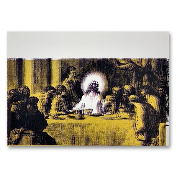 Steve Kaufman (1960-2010) "Jesus Last Supper" Original Mixed Media On Canvas