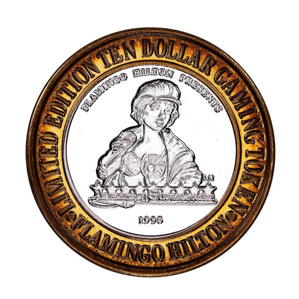 .999 Silver Flamingo Hilton Las Vegas, Nevada $10 Casino Limited Edition Gaming Token