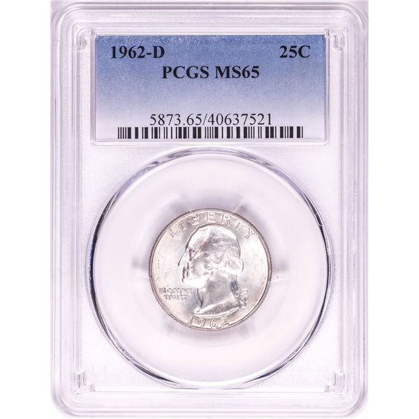 1962-D Washington Quarter Coin PCGS MS65