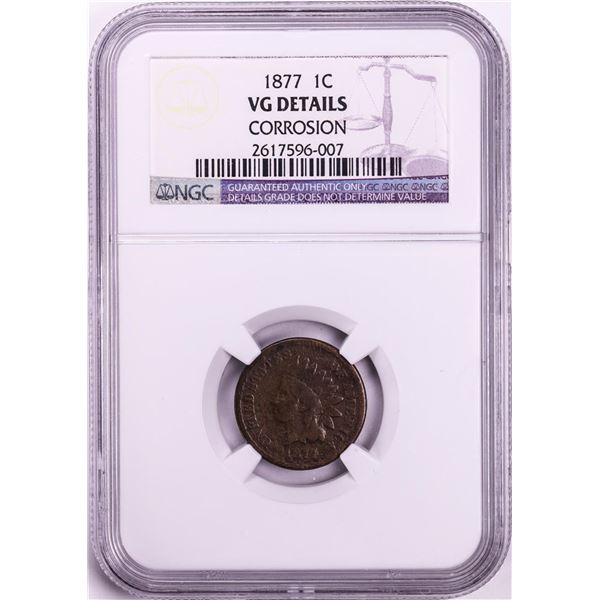 1877 Indian Head Cent Coin NGC VG Details