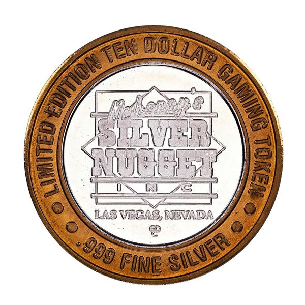 .999 Fine Silver Mahoney's Silver Nugget Las Vegas $10 Limited Edition Gaming Token
